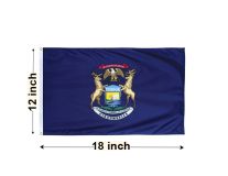 12"x18" Michigan Nylon Outdoor Flag